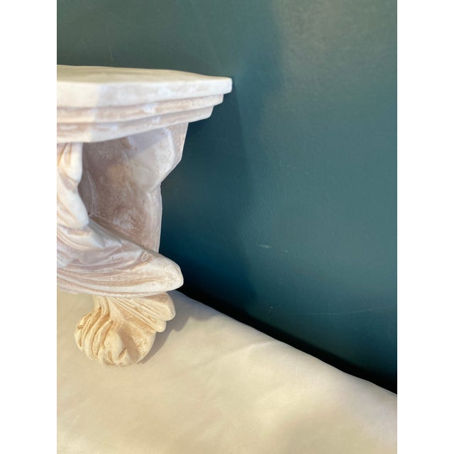 Vintage Concrete Wall Shelves Pair With Acanthus Detail For Sale - Image 9 of 13