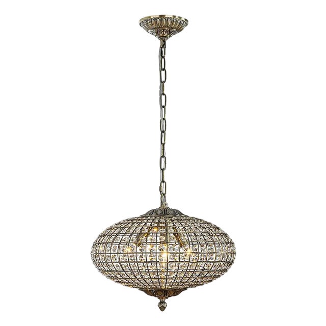 Aloadecor 17 Inch 3-Light Antique Bronze With Vintage Patina Dimmable Retro French Handcrafted Crystals Chandelier With Adjustable Chain For Sale