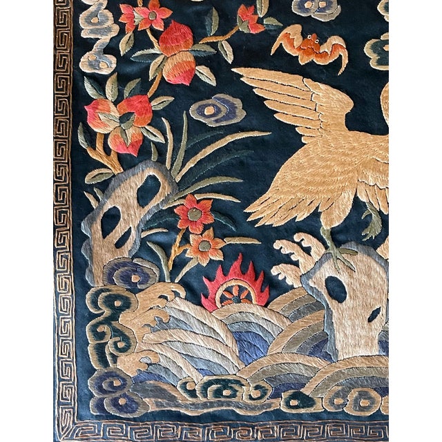 Pair Chinese Embroidered Fourth Rank Badges Qing Dynasty For Sale - Image 17 of 18