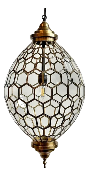 Vintage Brass Honeycomb Pendant Light