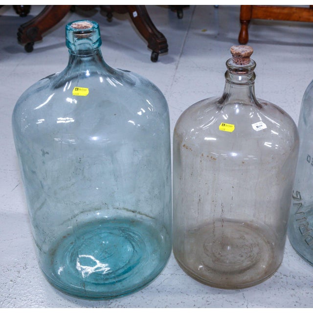 Vintage Hand Blown Glass Demijohns- Set of 3 For Sale - Image 4 of 8
