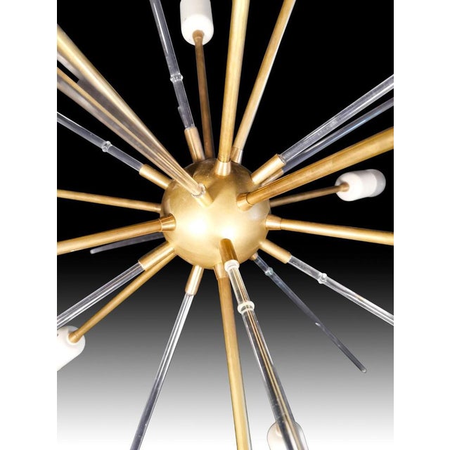 Brass and Methacrylate Ceiling Light, 1980s For Sale - Image 11 of 14