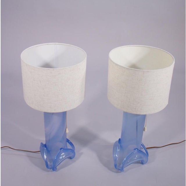 Vintage Table Lamps in Glass by Hannelore Druetler for Ateljé Lyktan, 1980s, Set of 2 For Sale - Image 3 of 4