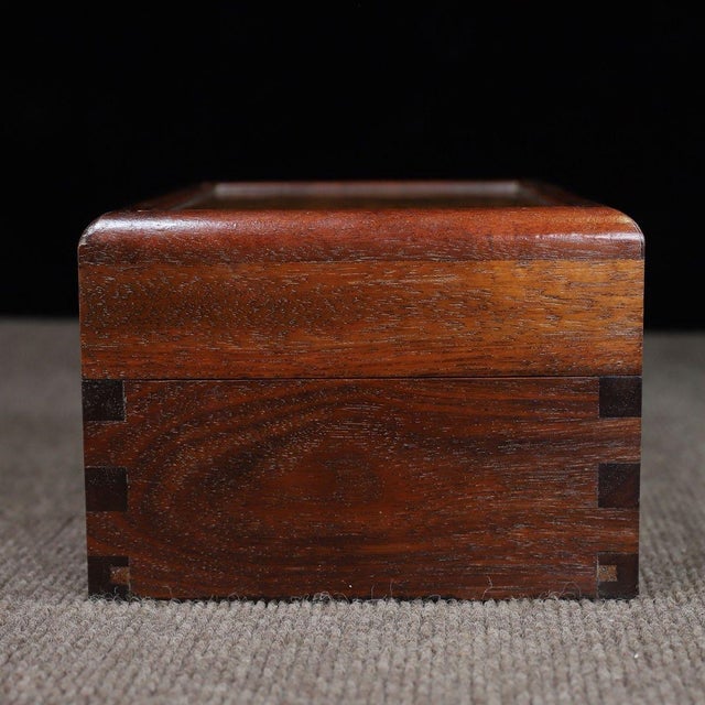 Chinese Huali Rosewood Box With Burl Wood Panel For Sale - Image 9 of 10