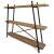 Rustic modern style three plank salvaged old pine wood open shelf with blackened iron frame. Shelves are removable and can...