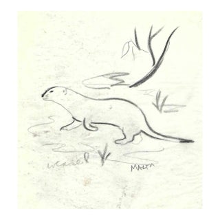 1940s Helen Malta Otter Drawing For Sale