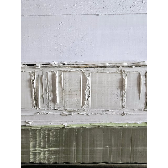 'The Seine River' (Paris) - Framed Abstract Minimalist Landscape Oil Painting by Diane Grant / Neutral Color Palette / Color Field For Sale - Image 6 of 11