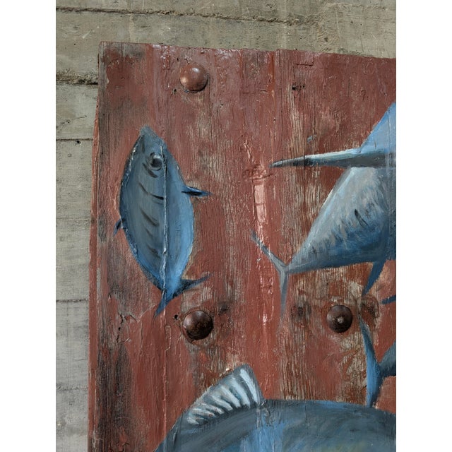 19th Century Spanish Farmhouse Gate with Marine Mural of Tuna For Sale - Image 13 of 18