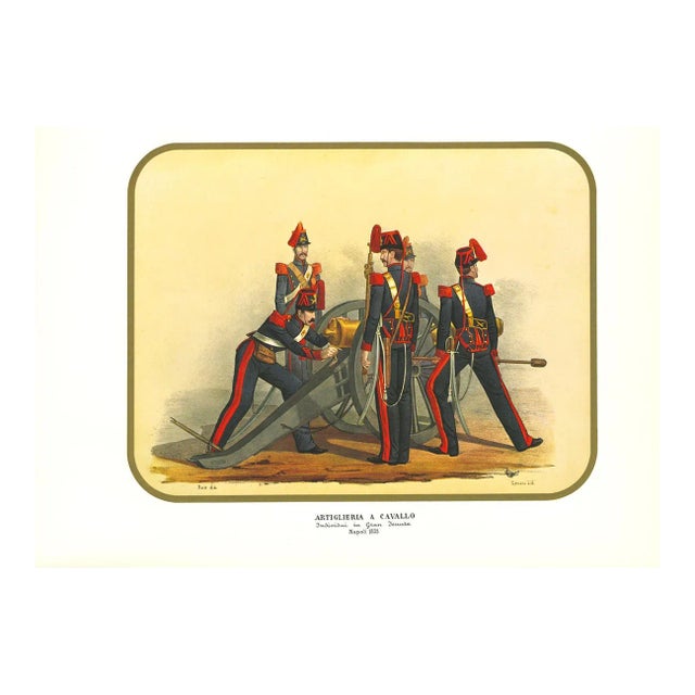 Antonio Zezon, Horse Artillery, Original Lithograph, 1853 For Sale