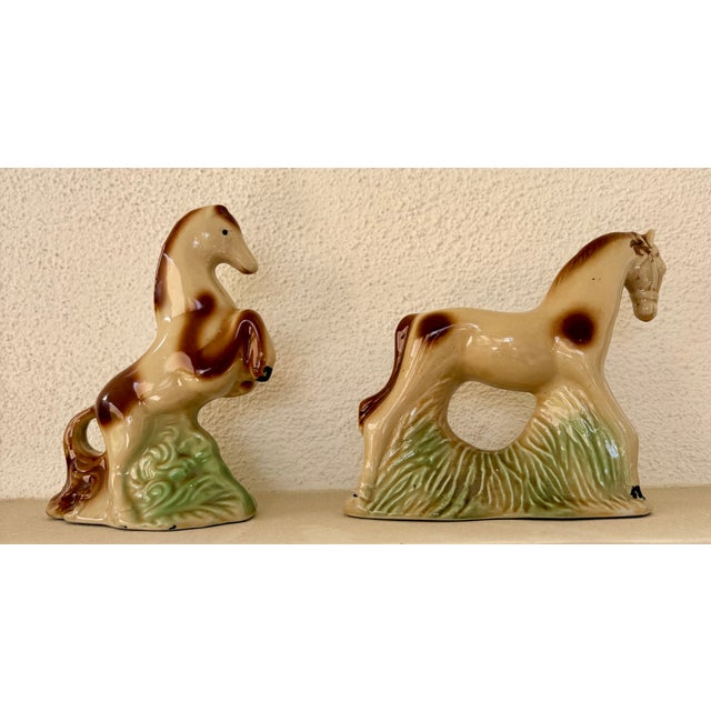 Mid-Twentieth Century Brazilian Ceramic Horse Figurines, a Pair For Sale - Image 11 of 11