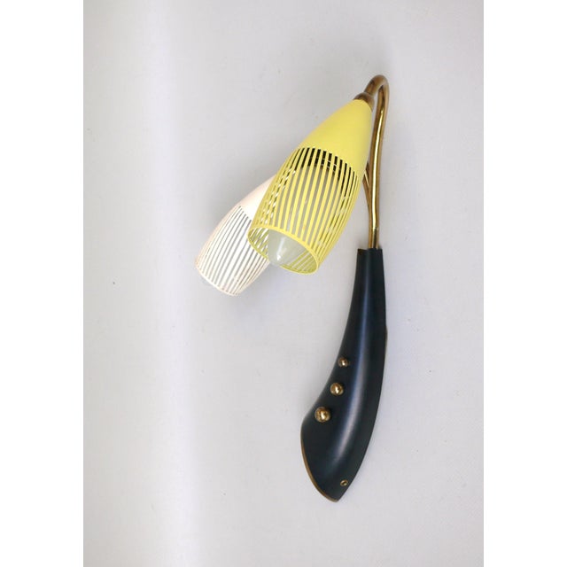 Brass, Yellow, Beige and Black Wall Lamp Set from Gebrüder Cosack, 1950s, Set of 8 For Sale - Image 11 of 18
