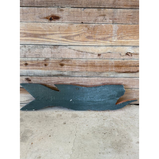 Vintage Hand-Carved Coastal Folk Art Mermaid Wall Sculpture For Sale - Image 10 of 12