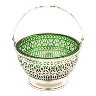 Sterling Silver Candy Basket For Sale