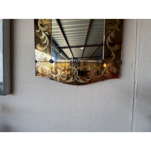 Italian Reverse Decorated Mirror For Sale - Image 6 of 15