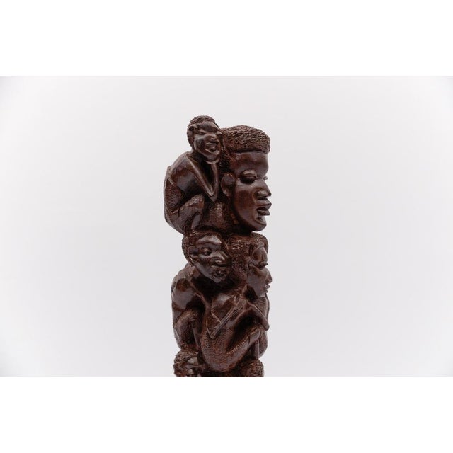 Wood Vintage Tanzanian Makonde Hand-Carved Family Tree, 1970s, Ironwood or Ebony For Sale - Image 7 of 17