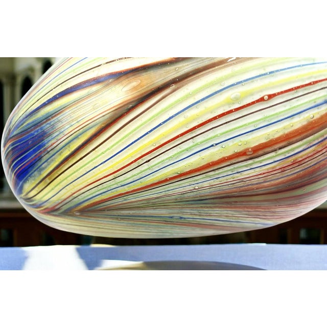 White Murano Multicolor Striped Cased Glass Vase, 1960s For Sale - Image 8 of 18