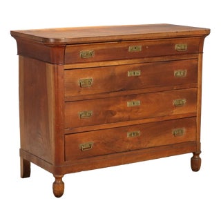 19th Century Carlo X Walnut Chest of Drawers, Piedmont For Sale