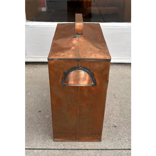 Metal Antique Copper Water Boiler Box For Sale - Image 7 of 8