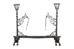19th Century French Bronze and Wrought Iron Fireplace Stand