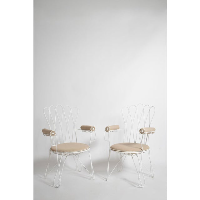 White Wrought Iron Garden Chairs, 1960s, Set of 2 For Sale - Image 6 of 6