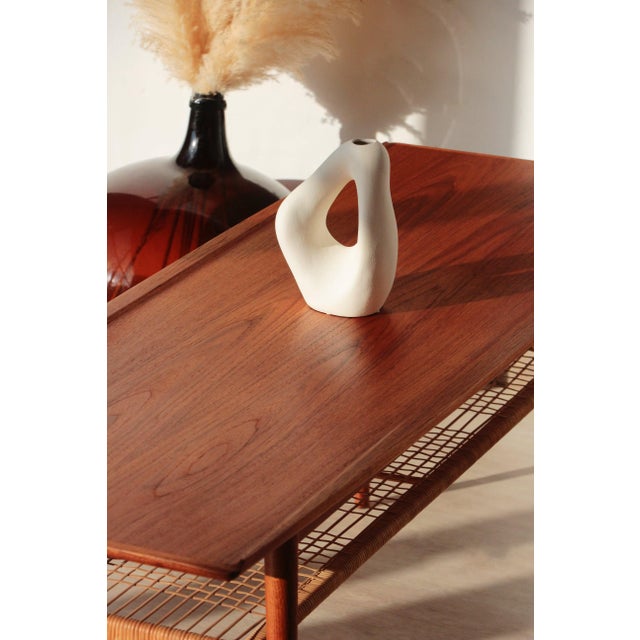 Vintage Danish Coffee Table in Teak and Rattan, 1960s For Sale - Image 17 of 18