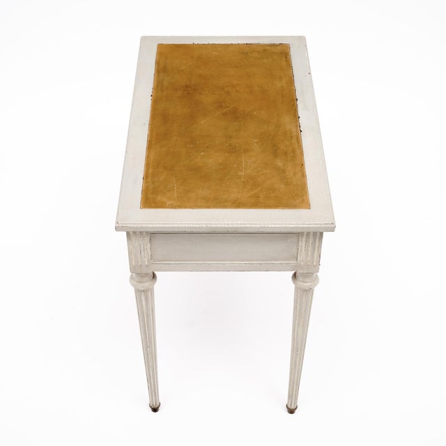 Tan French Louis XVI Style Painted Cherrywood Writing Desk, Circa 1920 For Sale - Image 8 of 9
