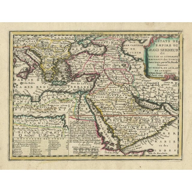 Ottoman Empire Map by Jean Chiquet, Paris, France, 1719 For Sale - Image 9 of 9