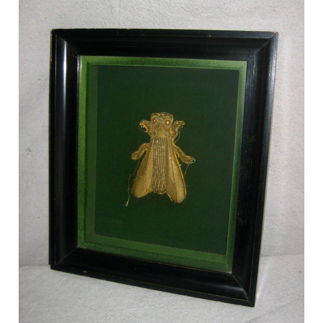 Wood Early 19th Century Napoleon I Embroidered Gold Bee Frame For Sale - Image 7 of 7
