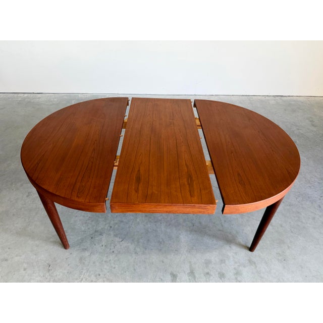 Kai Kristiansen Kai Kristiansen Attrb Danish Teak Dining Table c.1960’s, 2 Leaves For Sale - Image 4 of 14