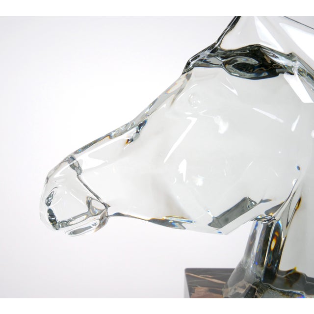 Hand-Carved Rock Crystal Equo Case Horse Head / Marble Base Sculpture For Sale - Image 4 of 12