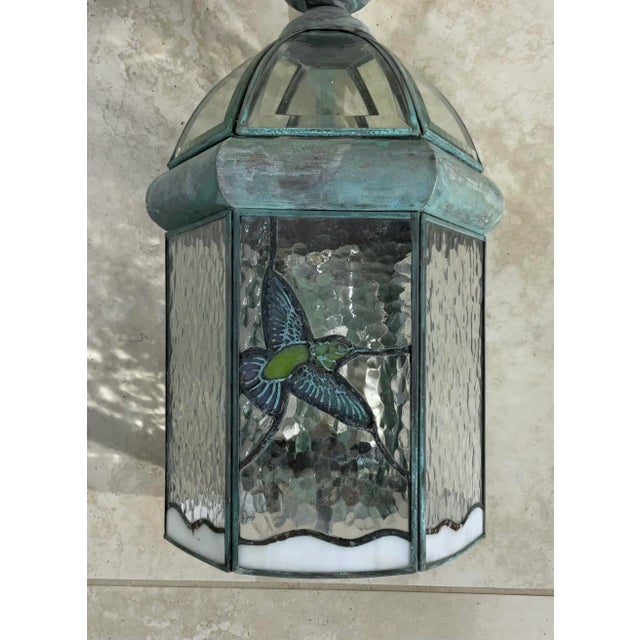 Single Vintage Handcrafted Brass Wall Lantern For Sale - Image 11 of 12