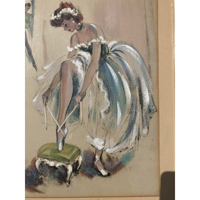 Art Deco Original Watercolor Signed Cydney For Sale - Image 3 of 4