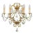 1970s Spanish Hollywood Regency Brass 6-Light Chandelier With Crystals For Sale