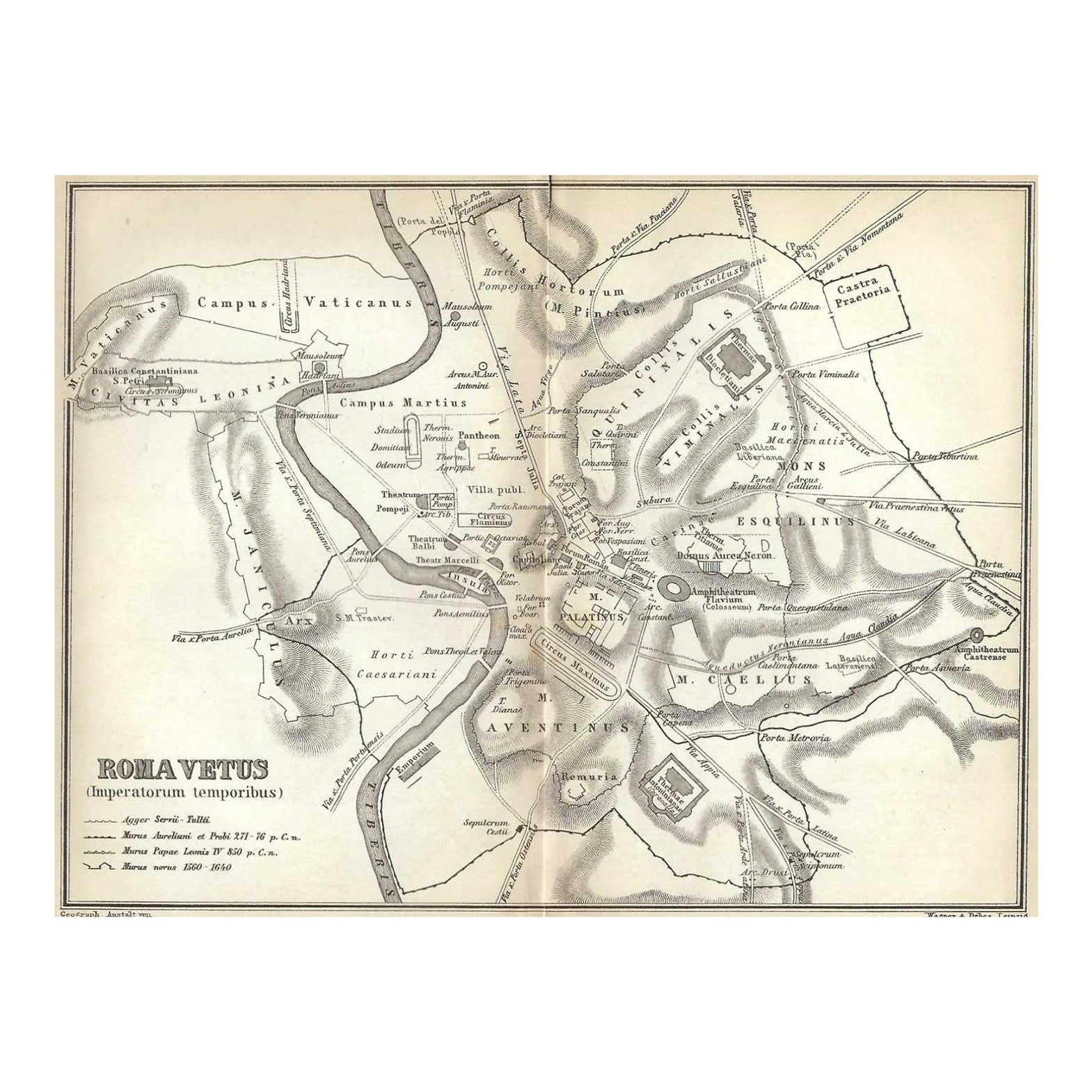 Antique Map of Ancient Rome | Chairish