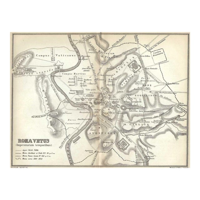 Antique Map of Ancient Rome For Sale