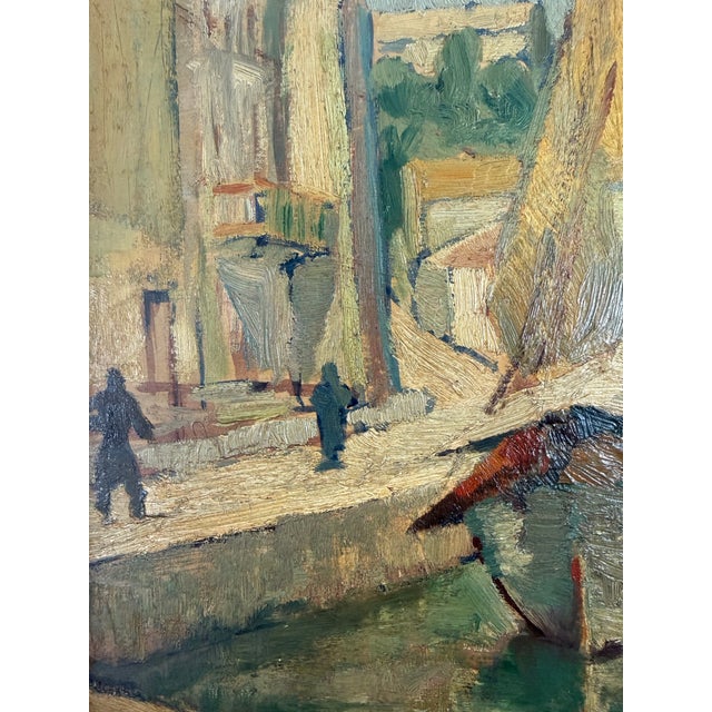 Harbor Scene Painting Dated 1929 For Sale In Boston - Image 6 of 9