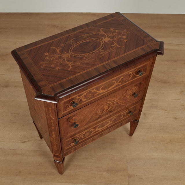 Antique Italian Neoclassical Inlaid Chest or Stand For Sale - Image 10 of 16