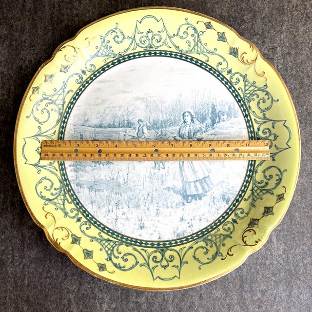 Victorian Pastoral Transferware Wall Charger Plate - Late 1800s For Sale - Image 11 of 11