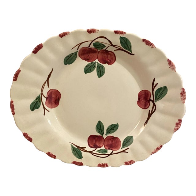 Vintage Blue Ridge Southern Pottery Autumn Apple Platter For Sale