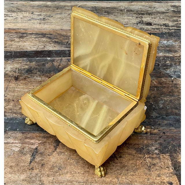 Metal Vintage Quilted Onyx Box For Sale - Image 7 of 12