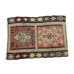 Vintage Turkish Kilim Medium Sized Shabby Wool Rug 158x112 cm
