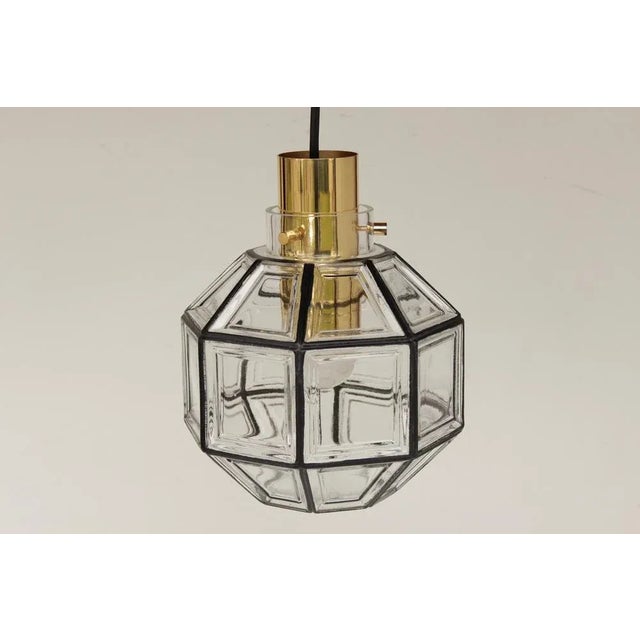 Black Glass & Iron Ceiling Lamp from Limburg, 1970s For Sale - Image 8 of 11