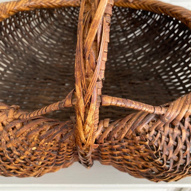 Traditional Vintage Large Splint Wood Melon Basket For Sale - Image 3 of 12
