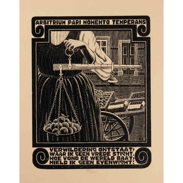 Modern Maurits Cornelis Escher, Balance, Woodcut, 1931 For Sale - Image 3 of 3