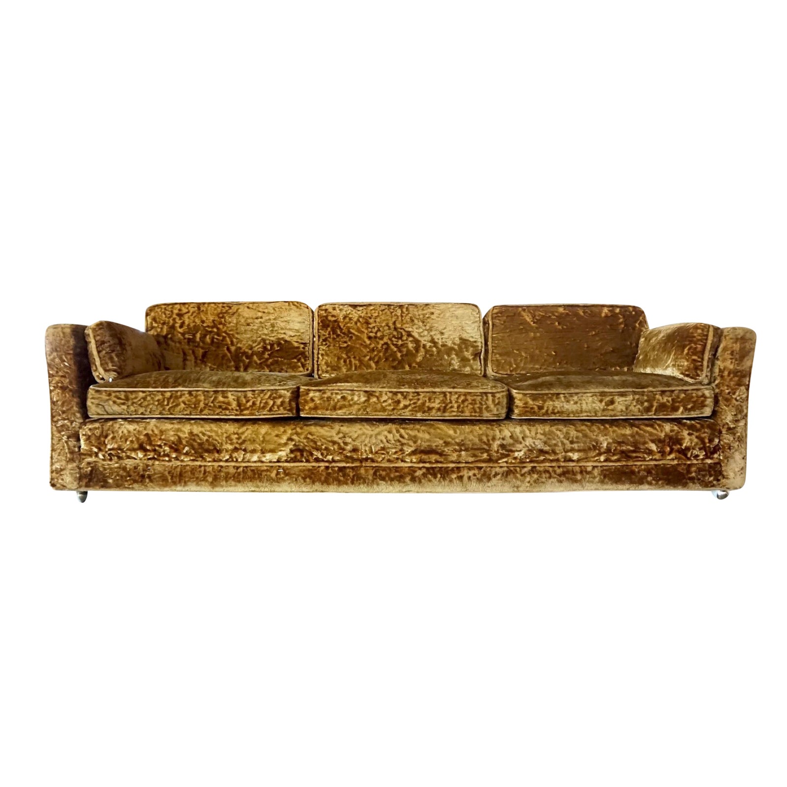 1960s Gold Velvet Couch Chairish