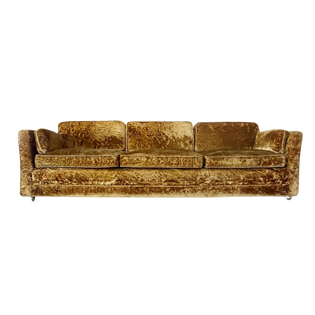 1960s Gold Velvet Couch Chairish
