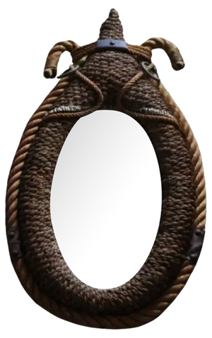 Vintage Rope Mirror by Adrien Audoux and Frida Minet, 1950s