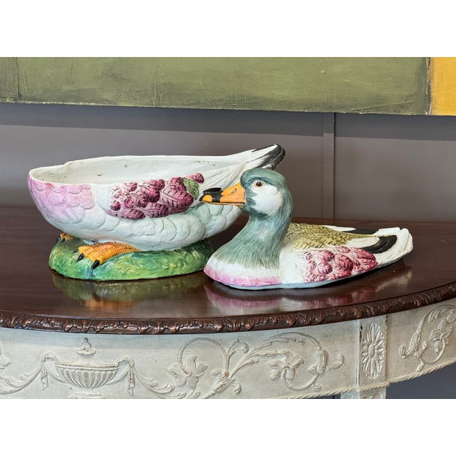 Late 18th Century French Glazed Ceramic Duck Tureen For Sale - Image 9 of 10