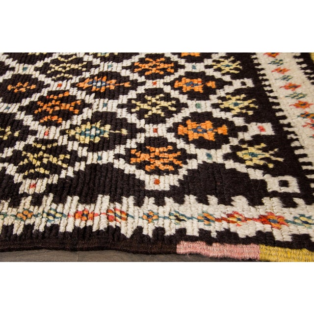 Handmade Vintage Brown Tribal Moroccan Wool Rug For Sale - Image 4 of 10
