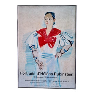 1977 Vintage Helena Rubinstein Portrait Poster For Sale